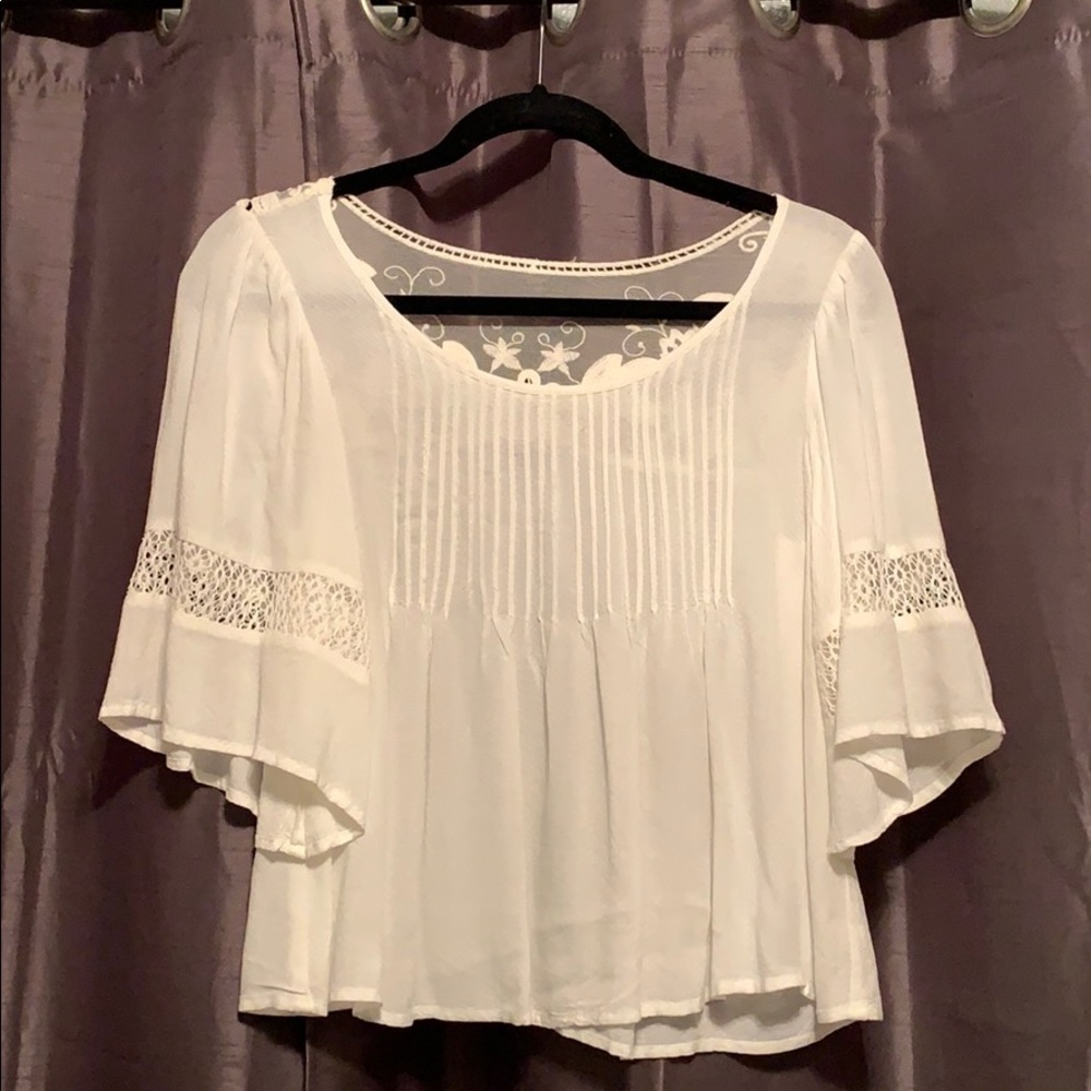 White flowy BoHo shirt